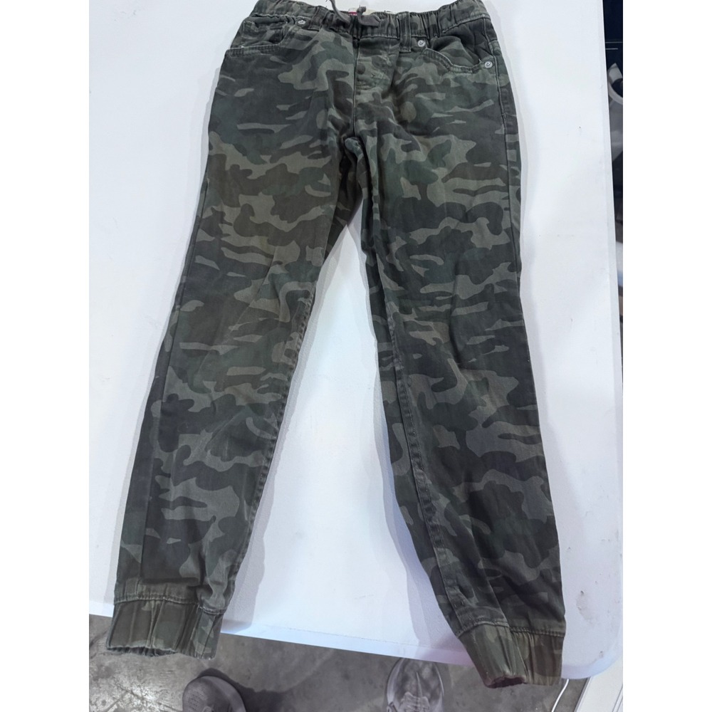 Levis Kids Camo Jogger Pants Green Camouflage Size 8 Regular Stretch Waist